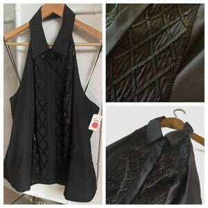 Designer Black Carmen Marc Valvo Halter NWT